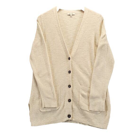 Madewell Womens Size L Cream V-Neck Button up Long Sleeve Oversized Cardigan - Picture 1 of 10